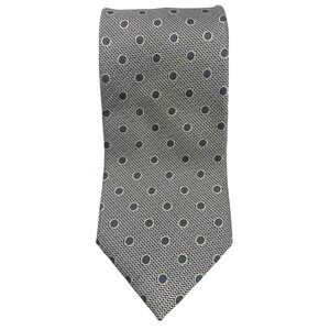 Ermenegildo Zegna Silk Tie Blue Polka Dot Geometric Pattern Men's Necktie